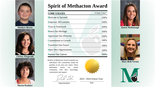 Arrowhead spirit of methacton award 2024